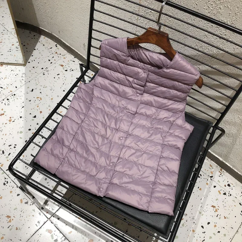 女性用の新しいノースリーブジャケット,春と冬用の白いダックダウン,軽くて暖かい,2023,90%