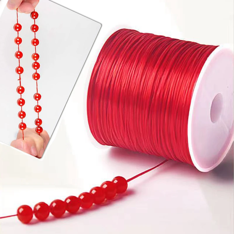 Hilo de joyería de 40M y 0,7mm, cordón elástico para cuentas, hilo de línea de cadena de cristal para fabricación de joyería, pulseras de cuentas, cuerda DIY