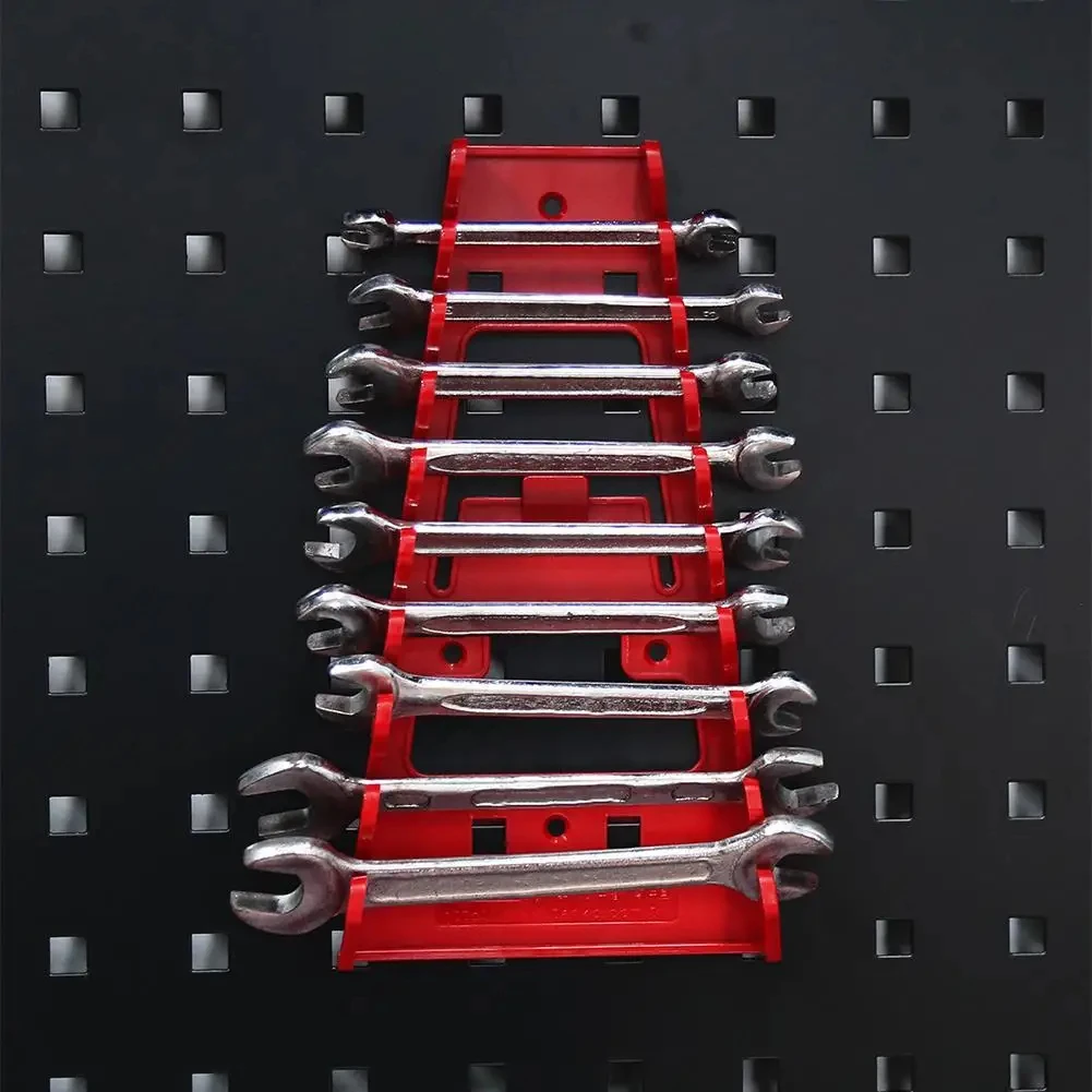 Red Wrench Organizer Black Wrench Holder Plastic Tray Sockets Storage Tools Rack Sorter Standard Spanner Holders