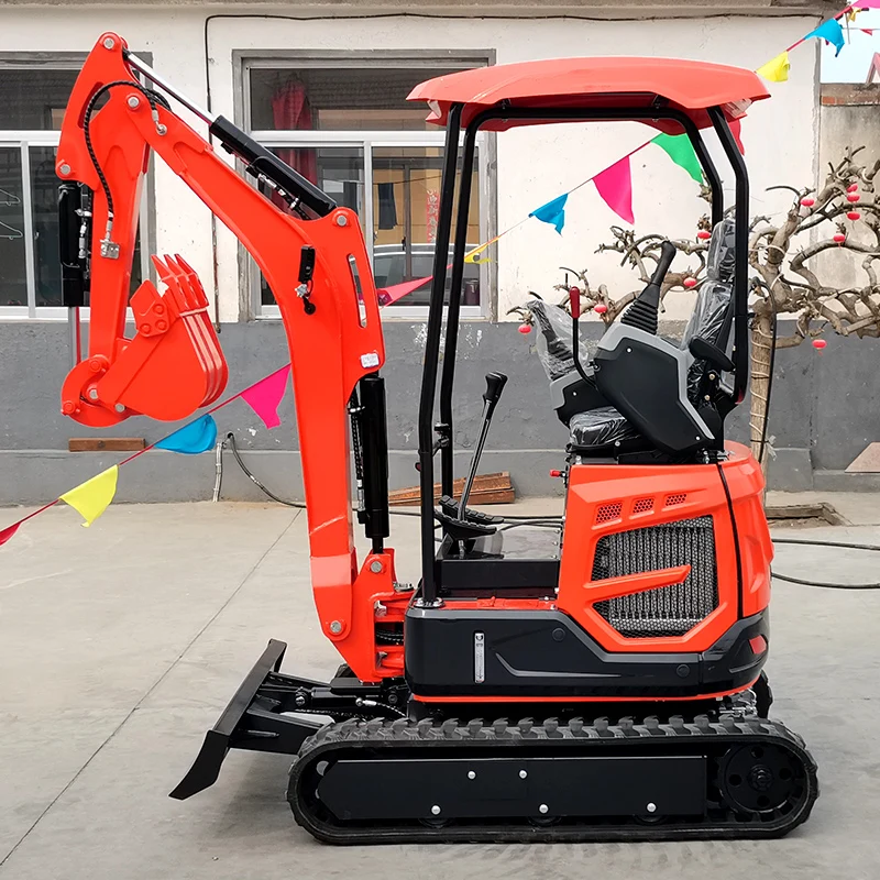 Miniexcavadora personalizada con accesorio sobre orugas, alcance de 1 a 2 toneladas, utilizada en maquinaria de ingeniería o hogareña