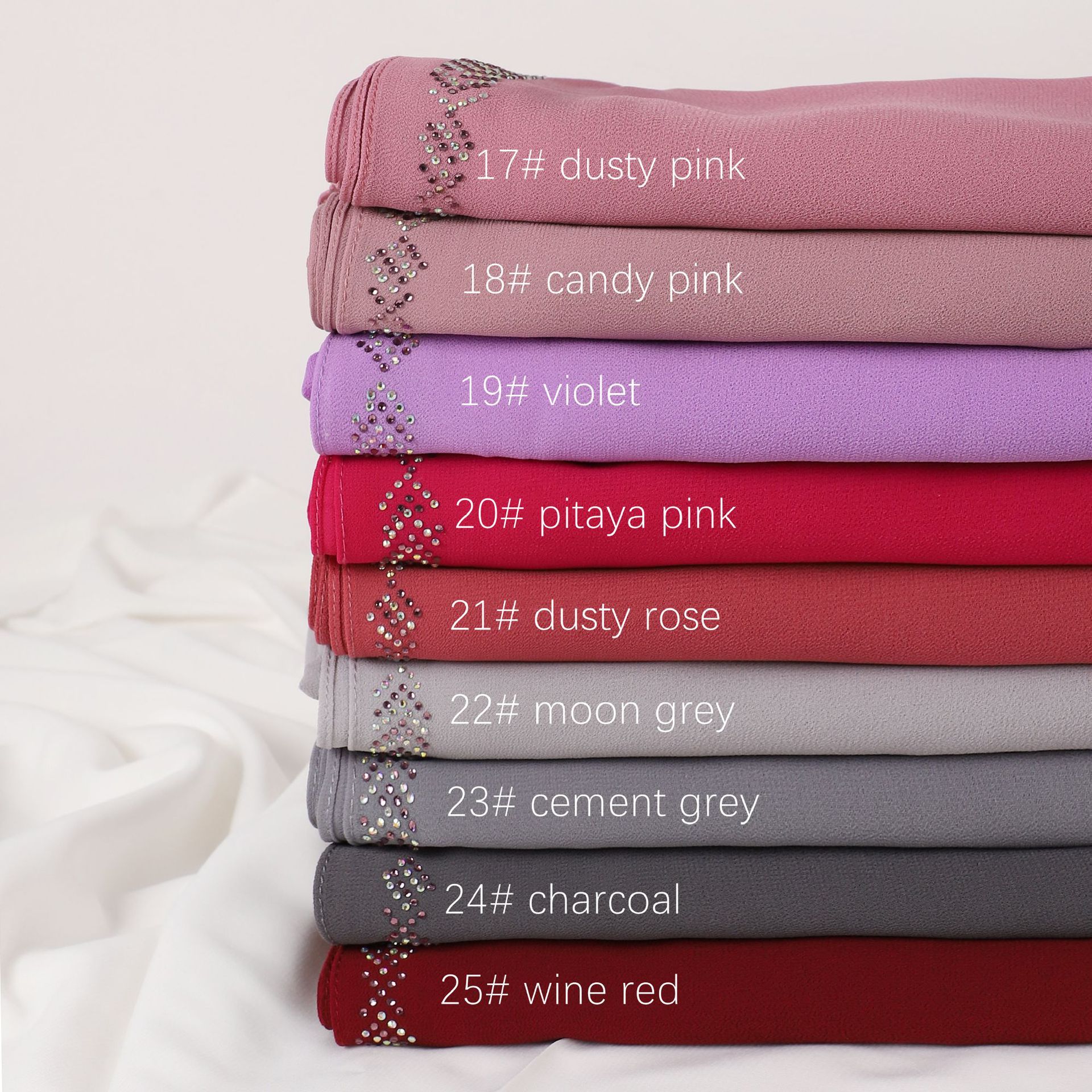 Новинка, Женский шифоновый длинный шарф с бусинами