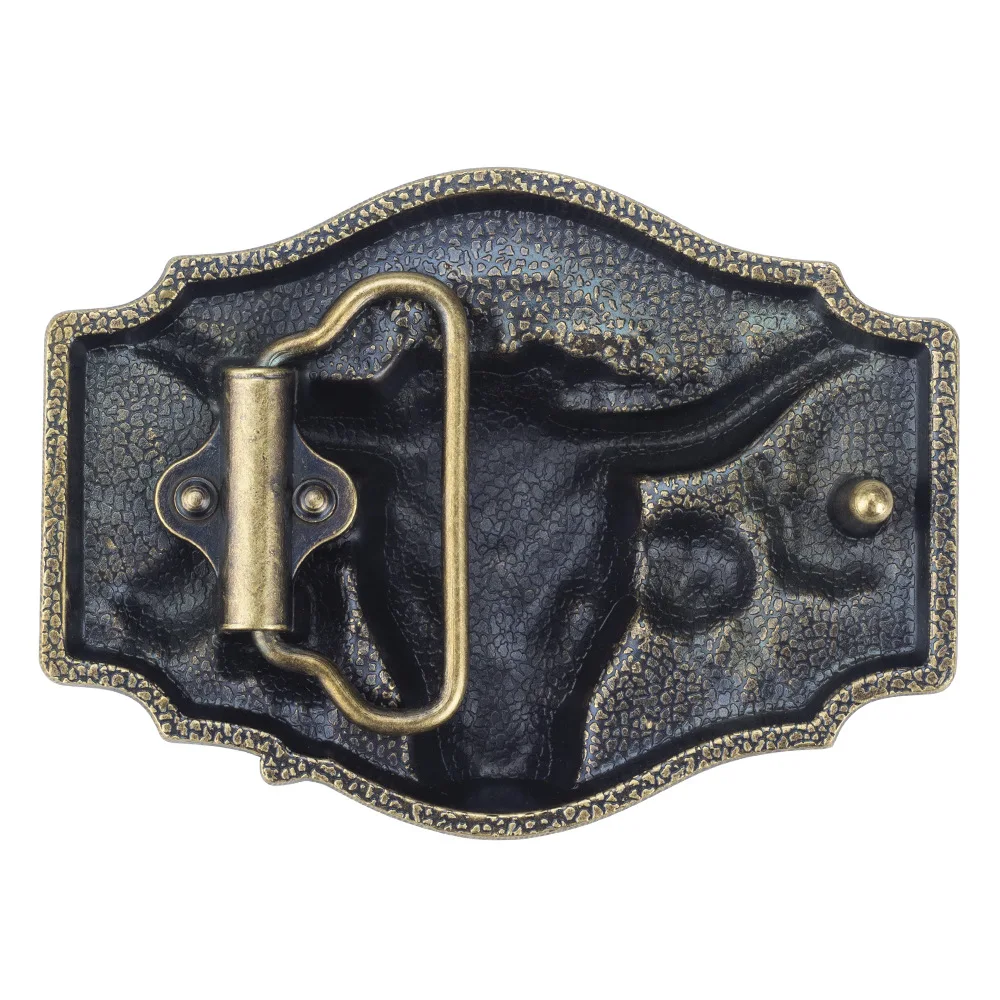Hebilla de cinturón con cabeza de bisonte, hebilla Retro estilo vaquero occidental para cinturón de 3,8 cm de ancho