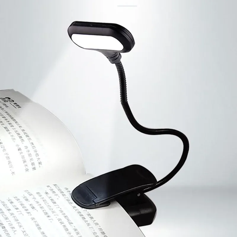 Tragbares Mini-LED-Buchlicht, Augenschutz, Leselicht, flexible Clip-On-Schreibtischlampe, batteriebetrieben, Nachtlicht für Schlafzimmer, Arbeitszimmer
