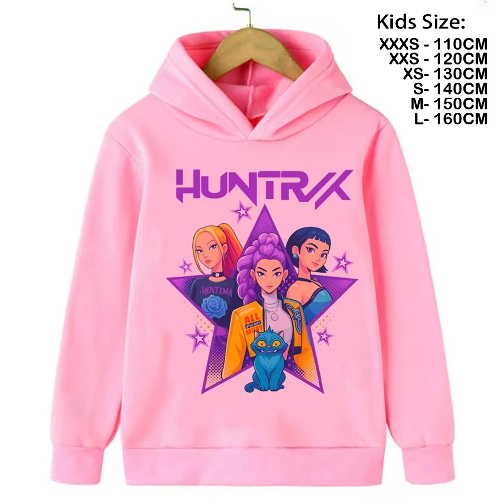 2025 kpop demon hunter dos desenhos animados meninas menino moletom com capuz quente das crianças moda coreana casual topos roupas casuais meninas