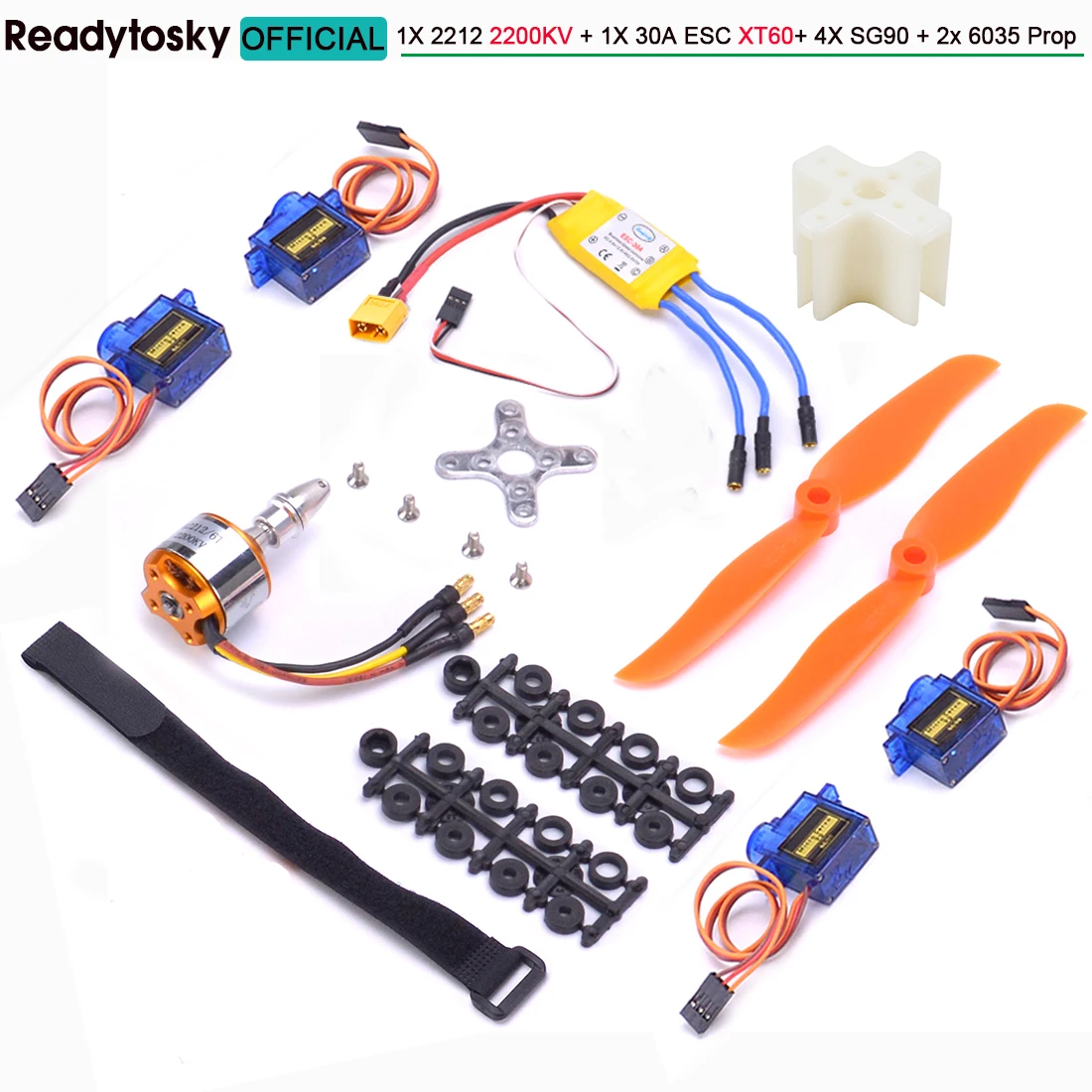 A2212 2212 1400KV 2200KV มอเตอร์ไร้แปรง 30A ESC SG90 9G Micro Servo 6 นิ้ว/8 นิ้วใบพัดสําหรับ RC FIXED Wing เครื่องบินเฮลิคอปเตอร์