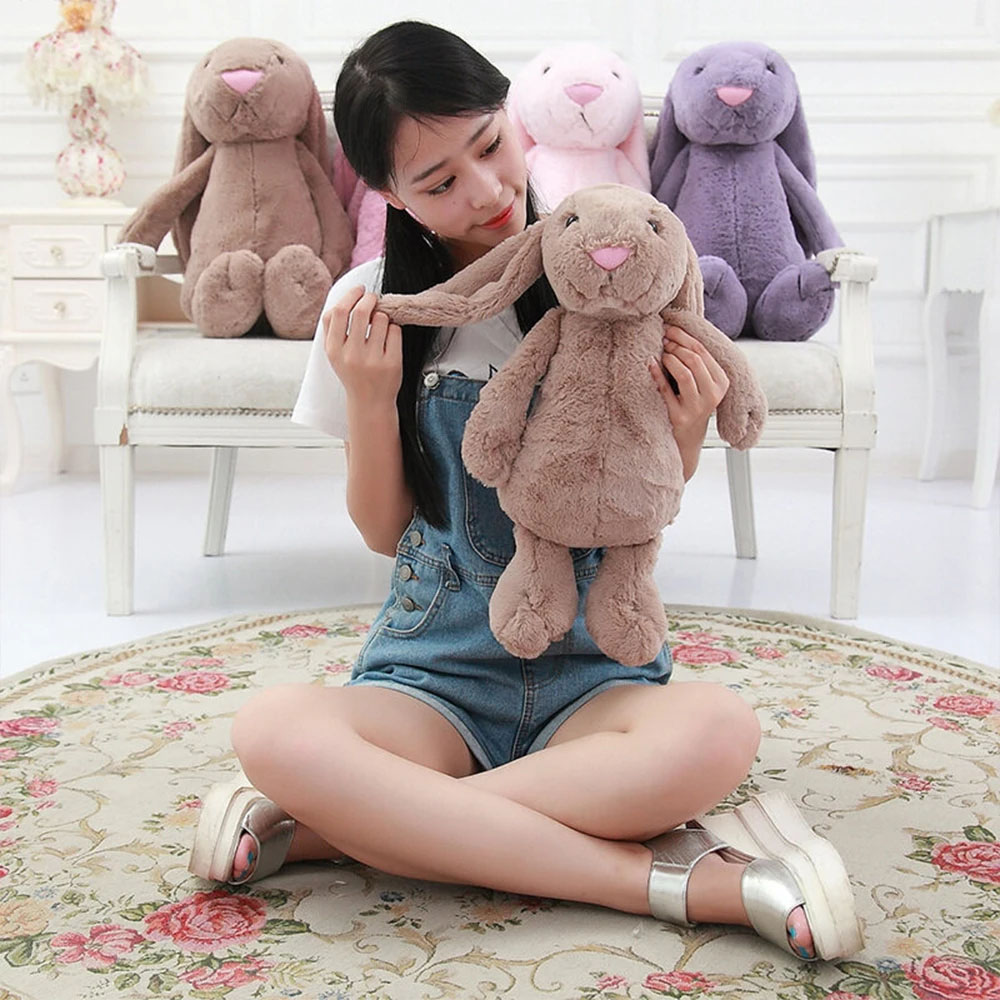 Gepersonaliseerde Aanpassing Van Verlegen Konijntje Schattig Knuffels, Roze Prachtige Konijnenborduurnaam, Kerstcadeaupop