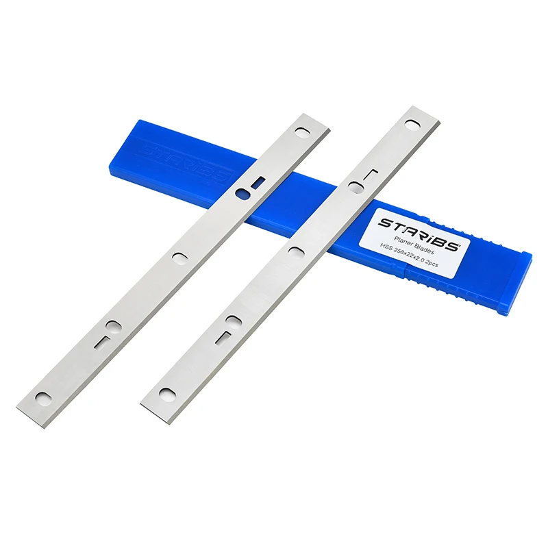 Cuchillas cepilladoras STARIBS HSS 258x22x2mm para Scheppach HMS1080, HMS1050, HMS1070 gde 254 piezas de herramientas de carpintería 2 uds