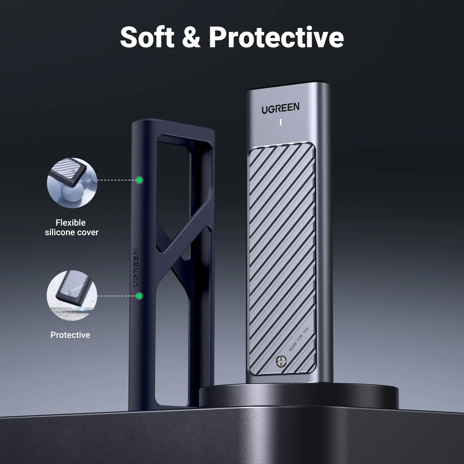 Внешний SSD-адаптер UGREEN M2, 10 Гбит/с, USB C 3,2 Gen2