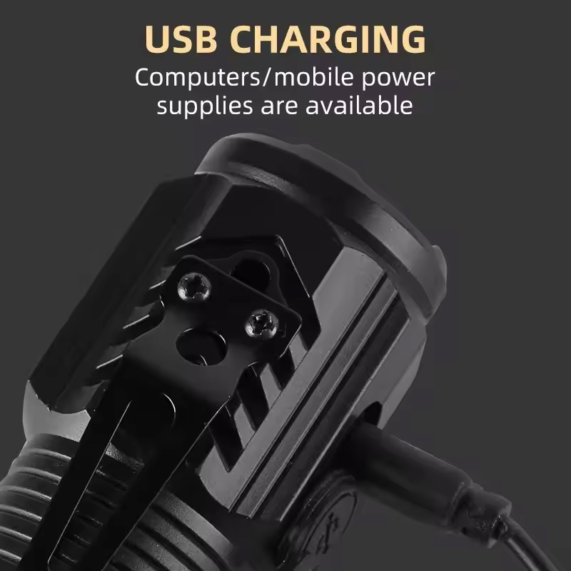 Ultra leistungsstarke Taschenlampe, 3-Kern-LED, taktische Mini-Taschenlampe, USB wiederaufladbar, Hochleistungs-LED-Taschenlampe mit Magnet, Handlampe, Geschenk