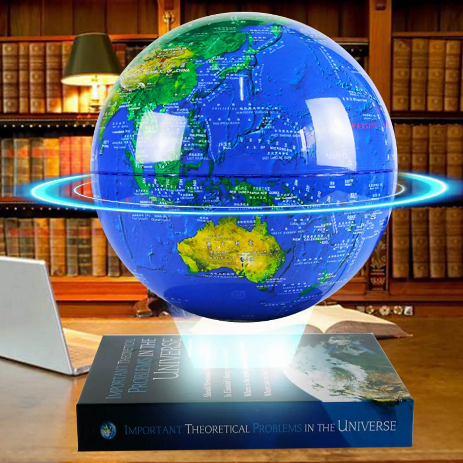 3D เรืองแสงแม่เหล็กแบบหมุนได้เอง360องศา, ไฟ LED สำหรับตกแต่งโต๊ะสำนักงานของขวัญแปลกใหม่