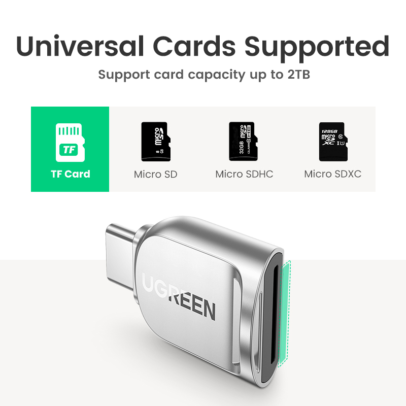 UGREEN-lector de tarjetas de USB-C a Micro SD, adaptador OTG para ordenador portátil, PC, tableta, teléfono, Windows, MacOS, USB 3,0