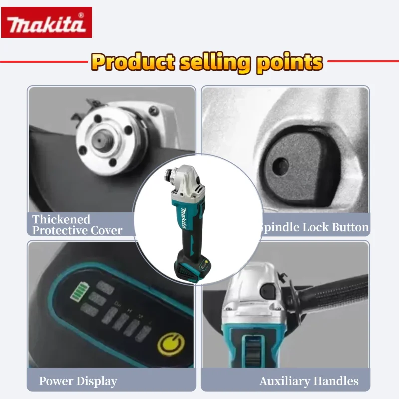 Makita DGA404 Brushless Electric Angle Grinder Cordless Polishing Cutting Machine  For Makita 18V Battery Power Tools