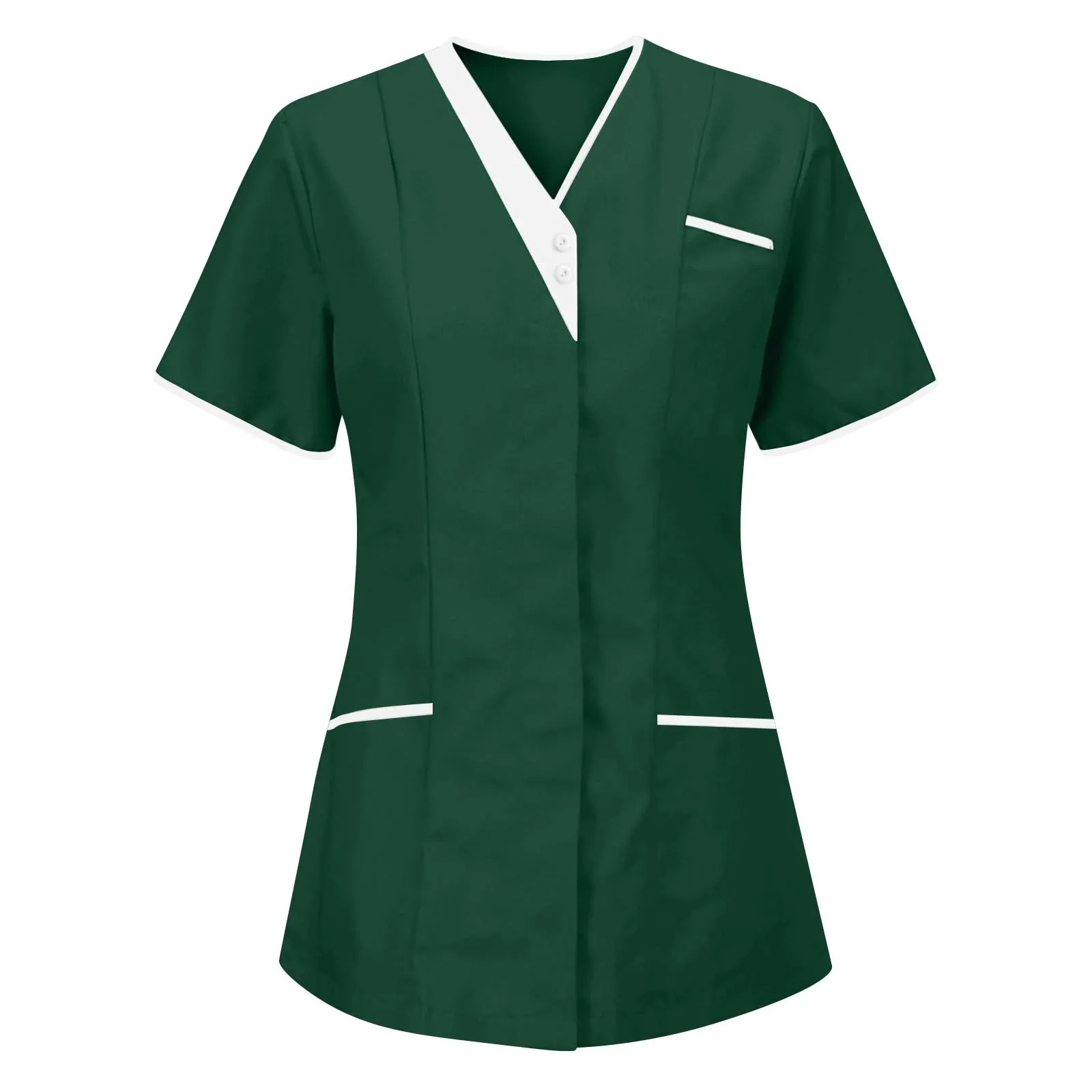 Clinical Workwear Medical Nurse Uniform Scrubs Top Short Sleeve Doctor Clothes Solid Color Medical Scrub Blouse Vneck Workwear