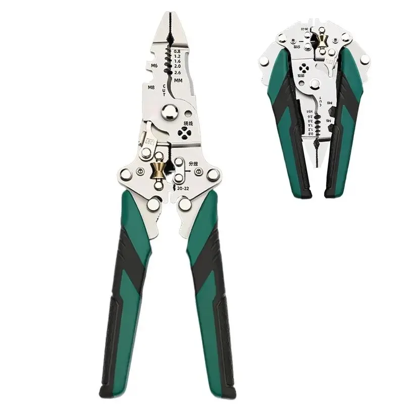 Wire Stripper Foldable Cable Cutter Stripper Pliers Multi-Function Electrician Hand Tool For Wires Cutting Crimping Winding
