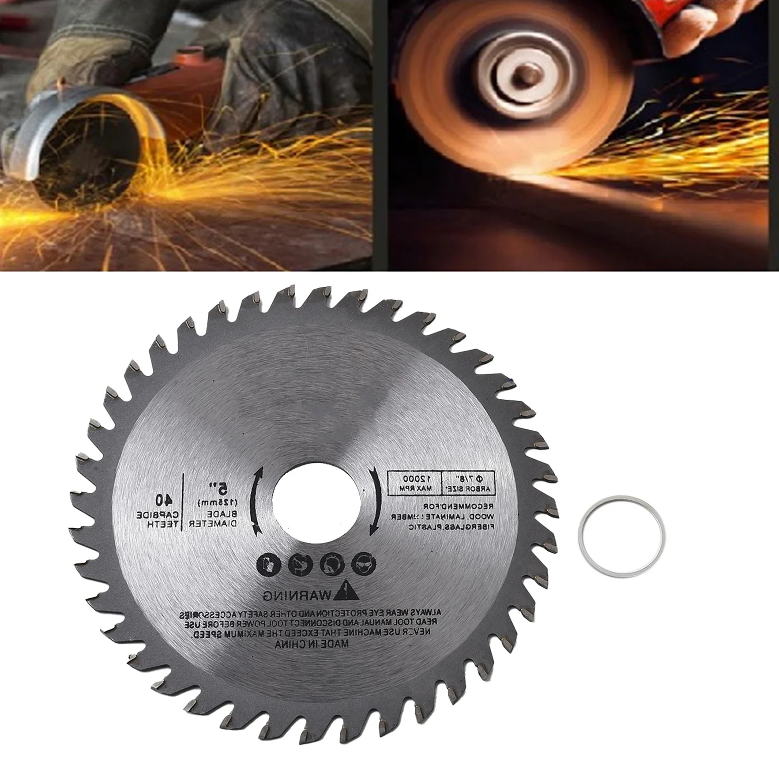 5 polegada 125mm disco de corte mini lâmina serra circular para madeira plástico metal rotativa ferramentas corte 40 dentes