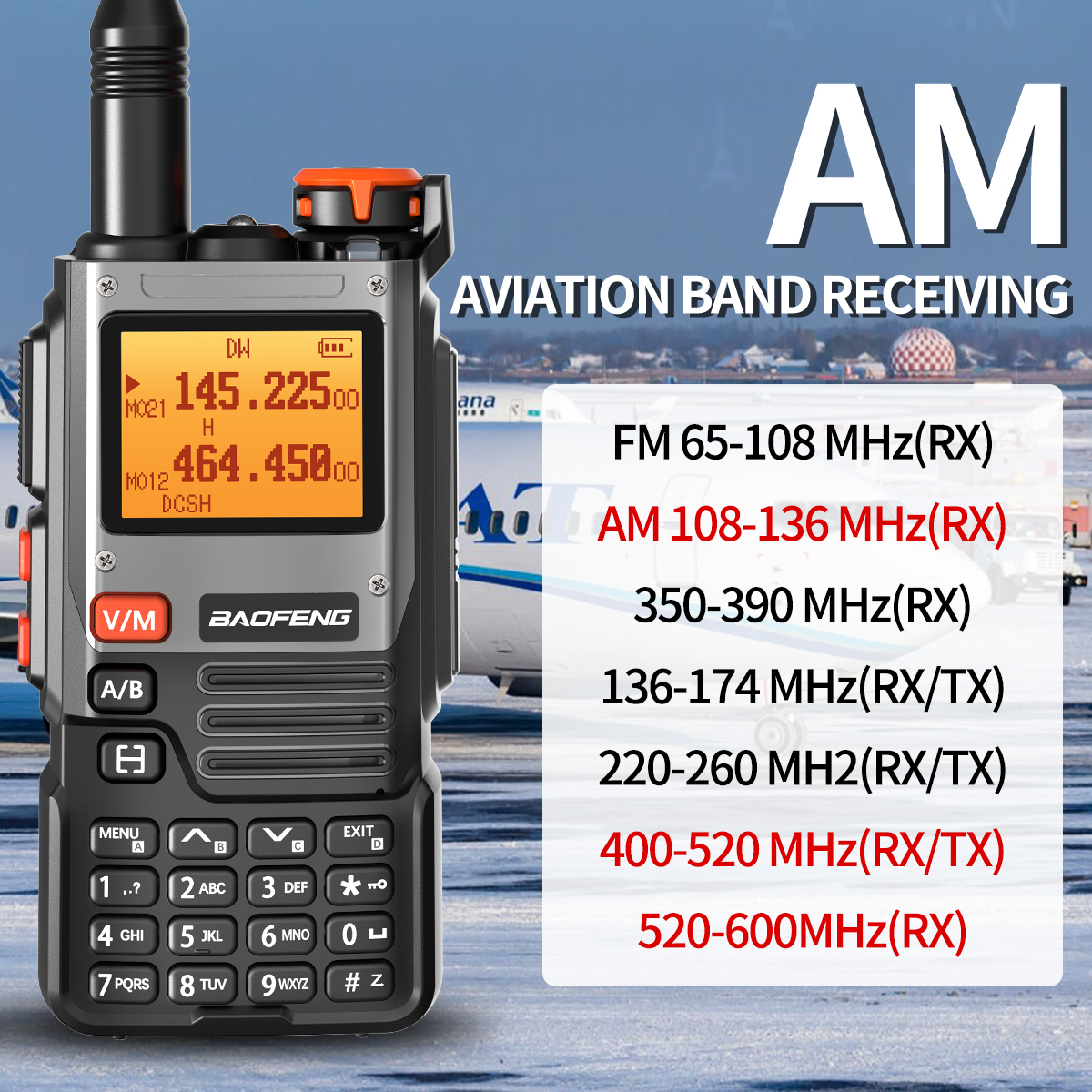 Baofeng-walkie-talkie Multibanda con frecuencia de copia inalámbrica tipo C, UHF, VHF, DTMF, NOAA, AM, 999 canales, UV-K61, UV-5R, UV, K5(8), Radio Ham, UV-K6