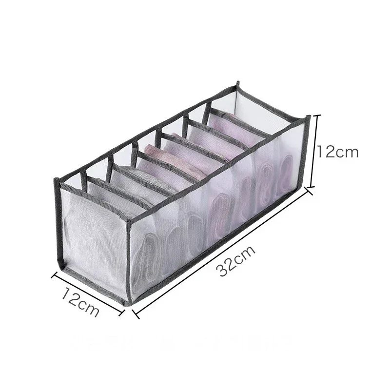 Underwear Socks Compartment Storage Box Closet Organizer Drawer Mesh Separation Dormitory Storage box Washable Organizer
