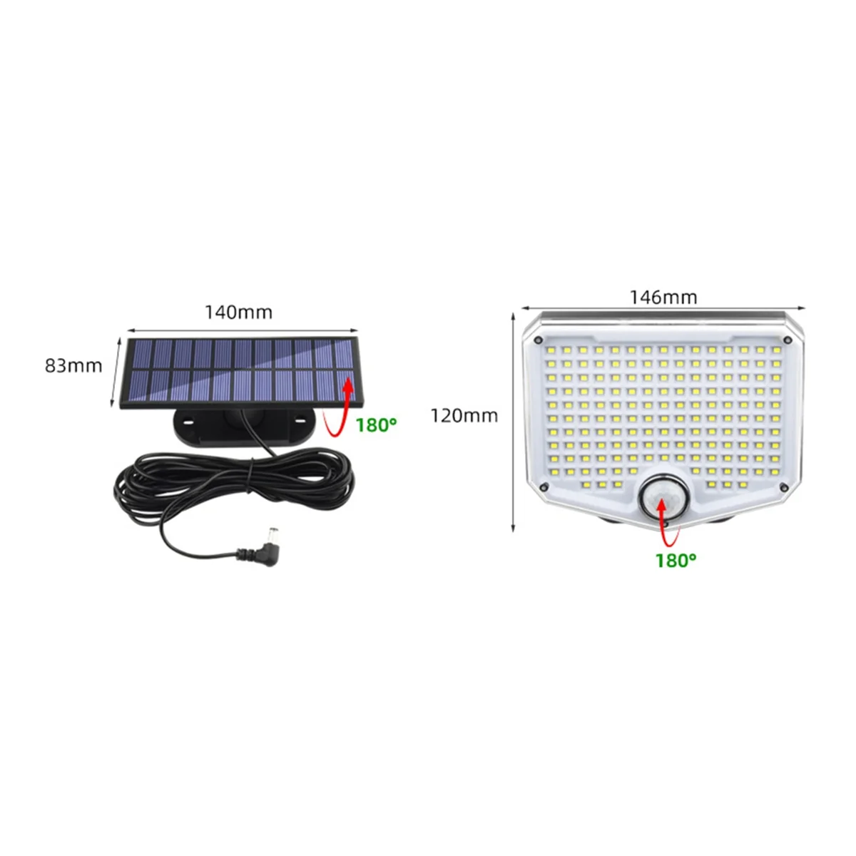 BAAU พลังงานแสงอาทิตย์กลางแจ้ง Super Bright Motion Sensor พลังงานแสงอาทิตย์ Strong Power LED โคมไฟติดผนังสวน IP44 3 โหมดการทํางาน 153 LED
