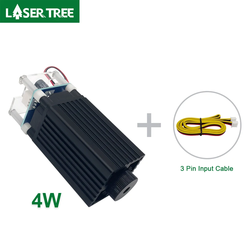 LASER TREE 4 Вт 5 Вт 10 Вт лазерный модуль TTL PWM синий свет лазерная головка для лазерного гравера резак по дереву DIY инструменты