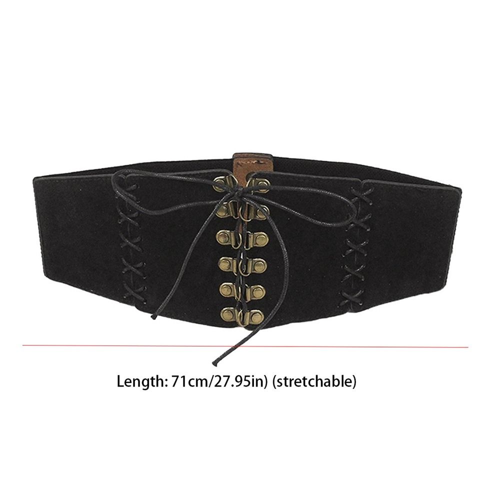 Faja elástica ajustable Punk para mujer, cinturón ancho de ante elástico de Color sólido, cinturilla adelgazante, corsé de cintura