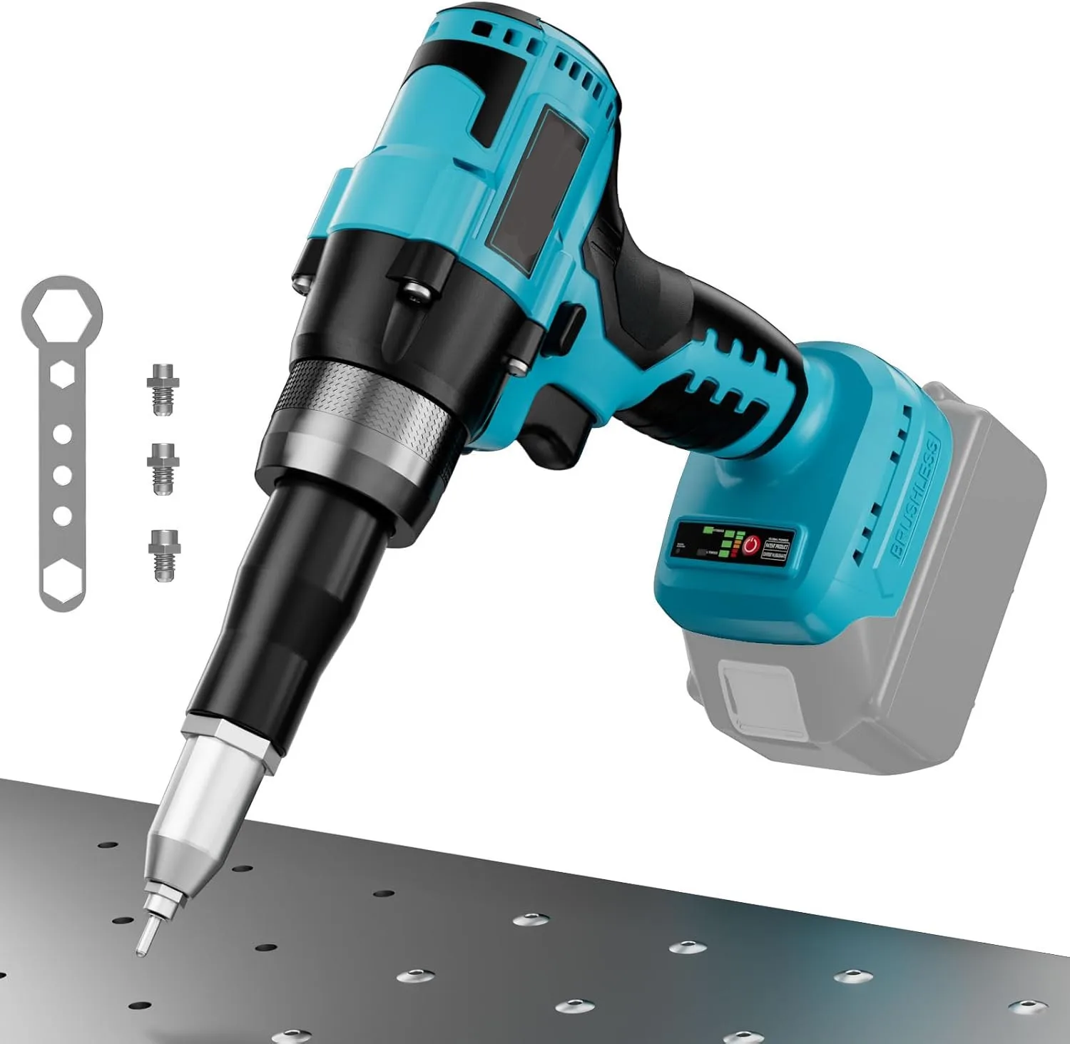 Pistola rebitadora elétrica, ferramenta de rebitagem automática sem fio para bateria makita de 18v para construção, metalurgia, melhoria da casa