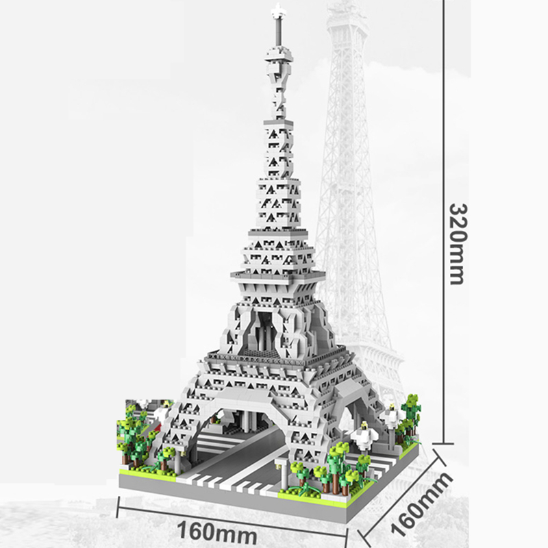 Moc Parijs Toren Straat View Bouwsteen Mini Diamant Kleine Deeltjesassemblage Bouwsteen Decoratie Speelgoed