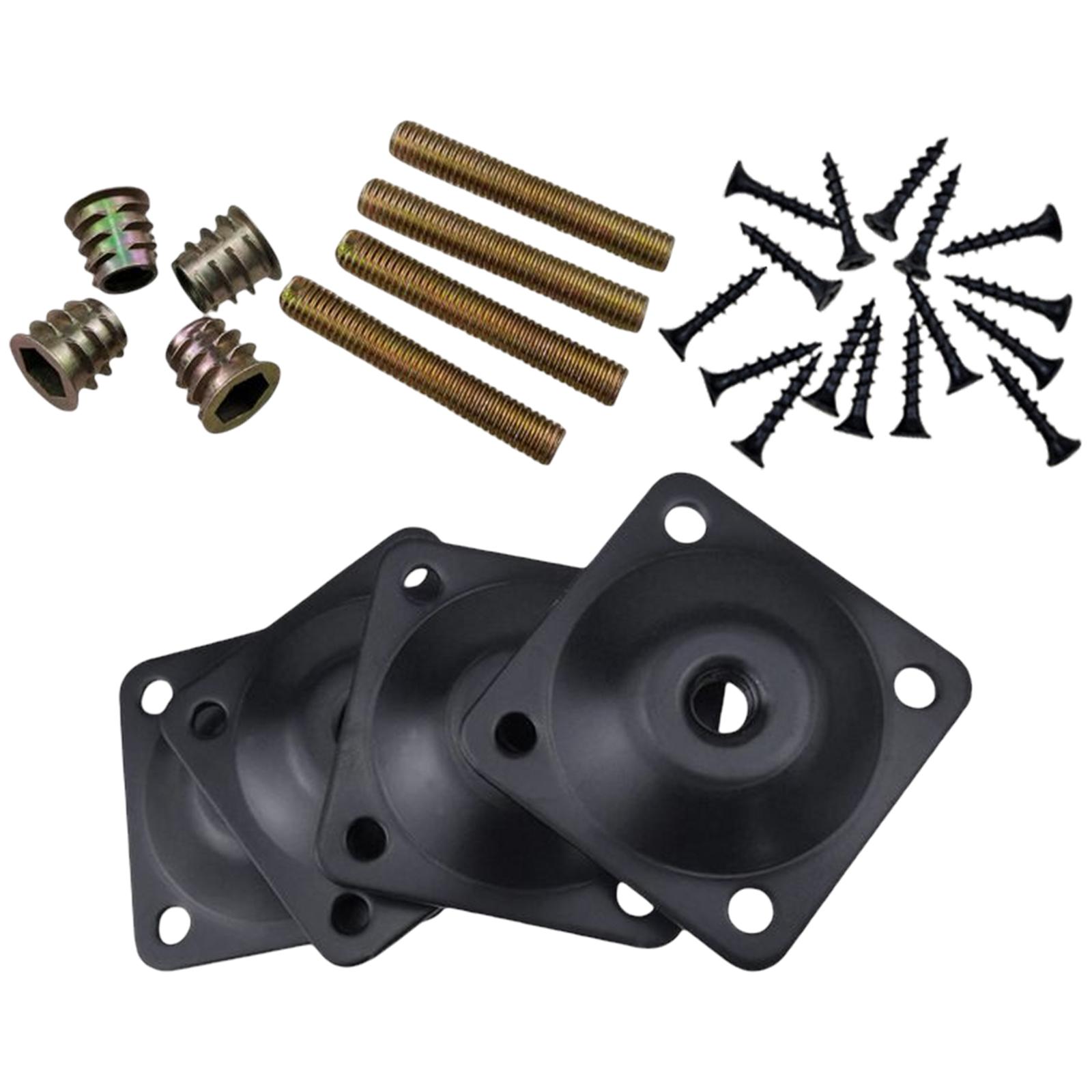 4個の脚固定プレート、5/16 "ツールノドマンベッド用ハンガースクリューアクセサリー