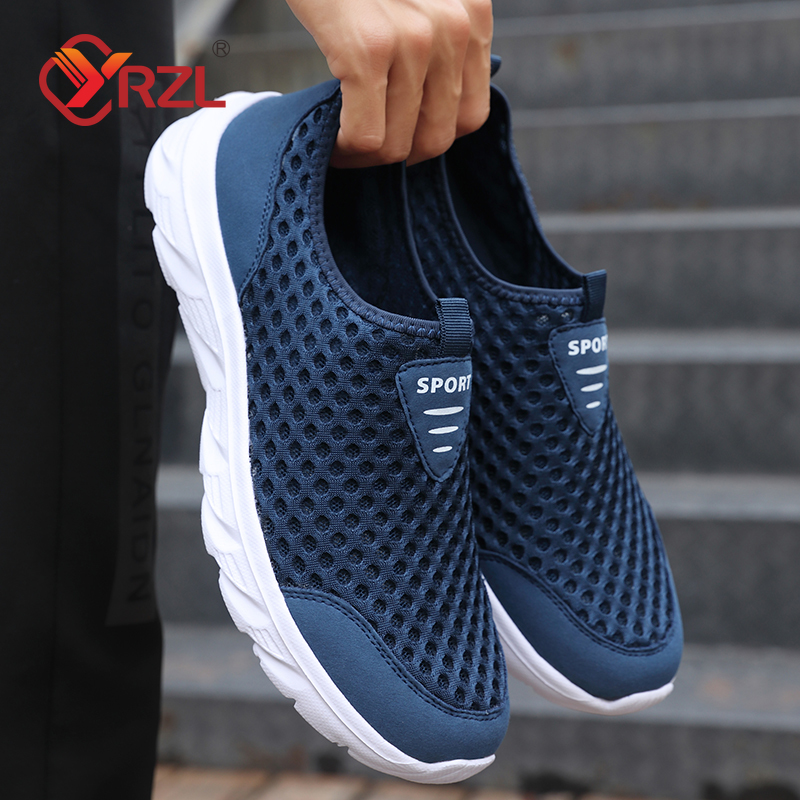 YRZL Leichte Herren-Freizeitschuhe, atmungsaktiv, zum Hineinschlüpfen, für Herren, lässige Turnschuhe, rutschfeste Herren-Wohnungen, Outdoor-Wanderschuhe, Größe 39–46