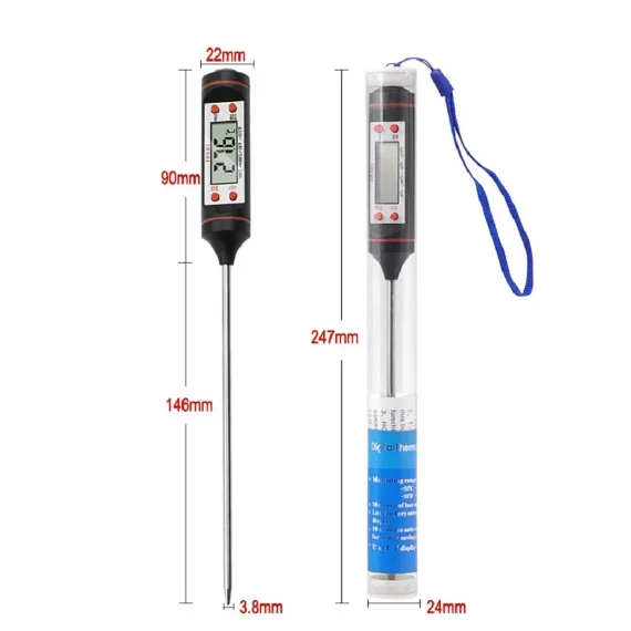 TP101 デジタルディスプレイキッチングリルプローブ水ミルク油液体オーブン肉温度計調理食品温度センサーメーター