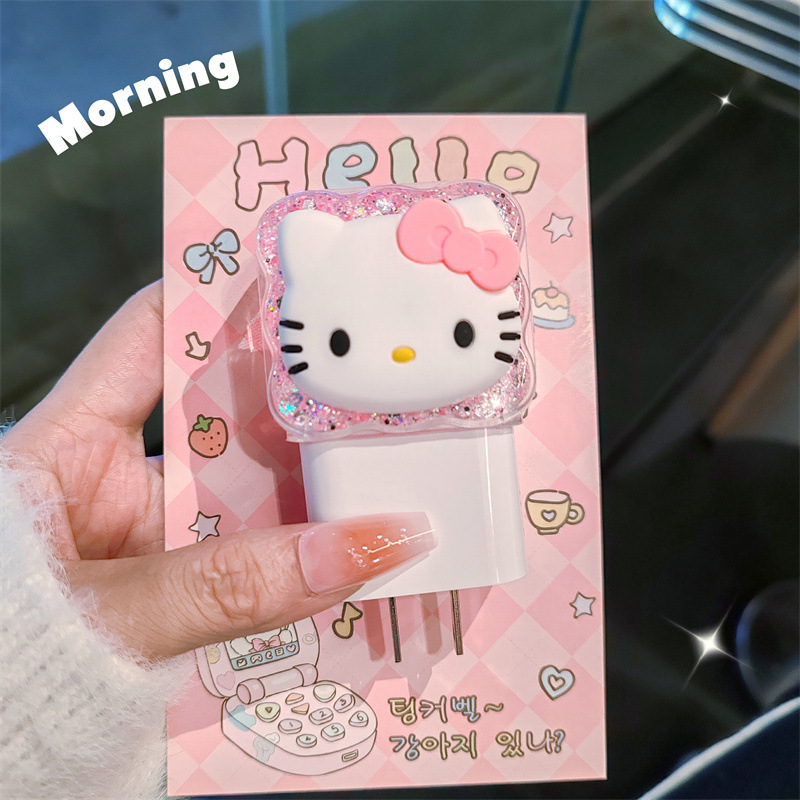 Nuovo kit di protezione e avvolgimento per cavo dati per caricabatterie Hello Kitty di alta qualità fai-da-te per adattatore per caricabatterie Apple 18W 20W