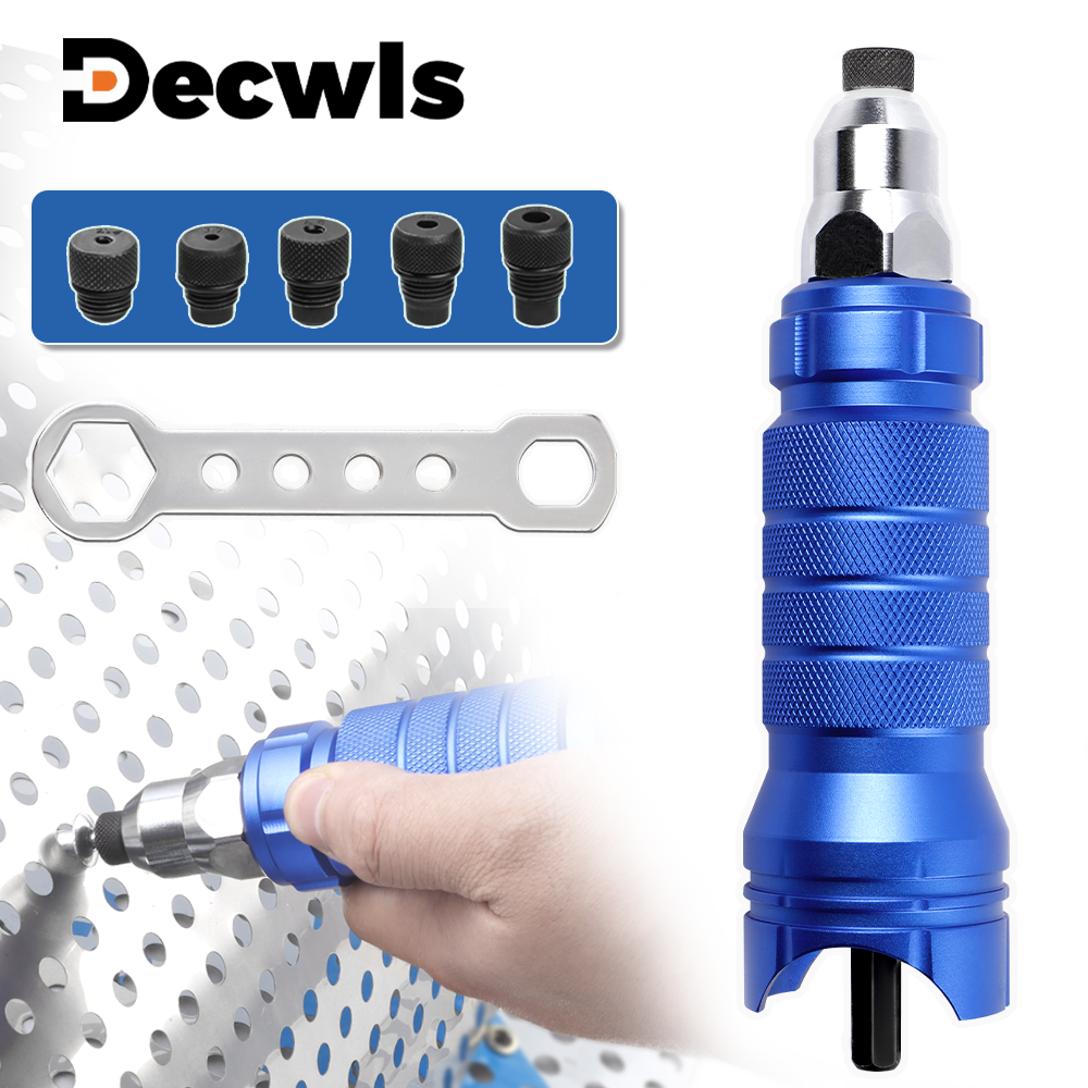 Professionelles kabelloses Nietpistolen-Set, 2,4mm, 3,2mm, 4,0mm, 4,8mm, 6,4mm,elektrischer Nietpistolen-Adapter, Niet-Schnellnietwerkzeug zum Einstecken, Nietmaschine mit mehreren Spezifikationen für den Heimgebrauch