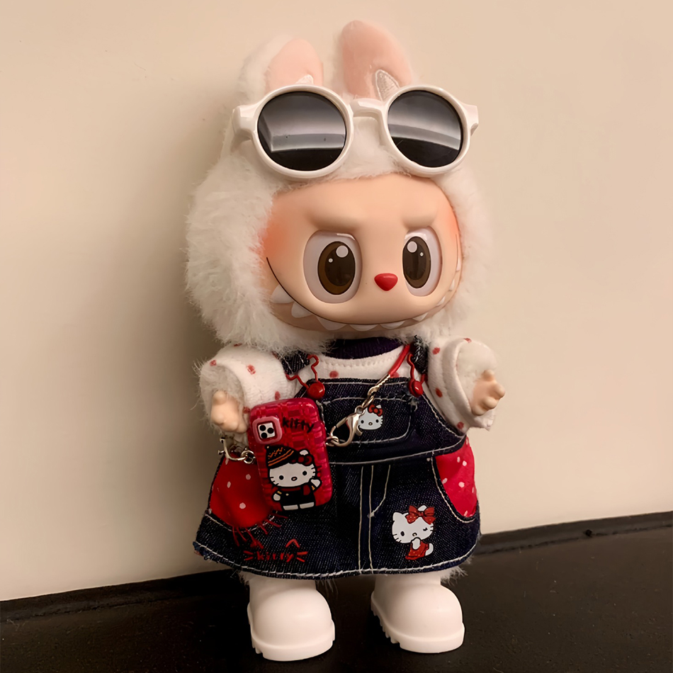 2025 novo para labubu roupas na moda cinta saia 15/17cm boneca cross-dressing jogo vinil boneca labubu acessórios decora presente da menina