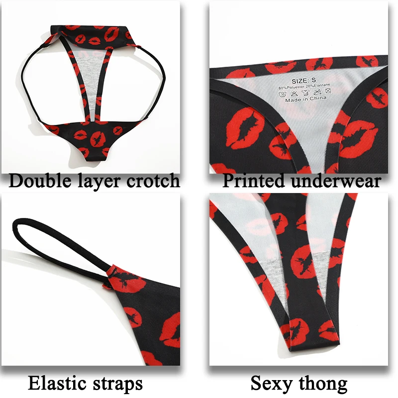 FINETOO 4PCS Seamless Thong ผู้หญิงสายบางต่ําเอวความยืดหยุ่นสูงกางเกงเซ็กซี่ชุดชั้นในกางเกงสุภาพสตรี T-Back สบาย