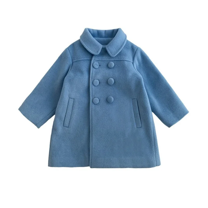 สาวฤดูหนาวยาวแฟชั่นผ้าฝ้ายเสื้อ 2024 เด็กสาวเกาหลีสไตล์หนา Double-breasted Coat เด็กเสื้อแจ็คเก็ตอุ่น