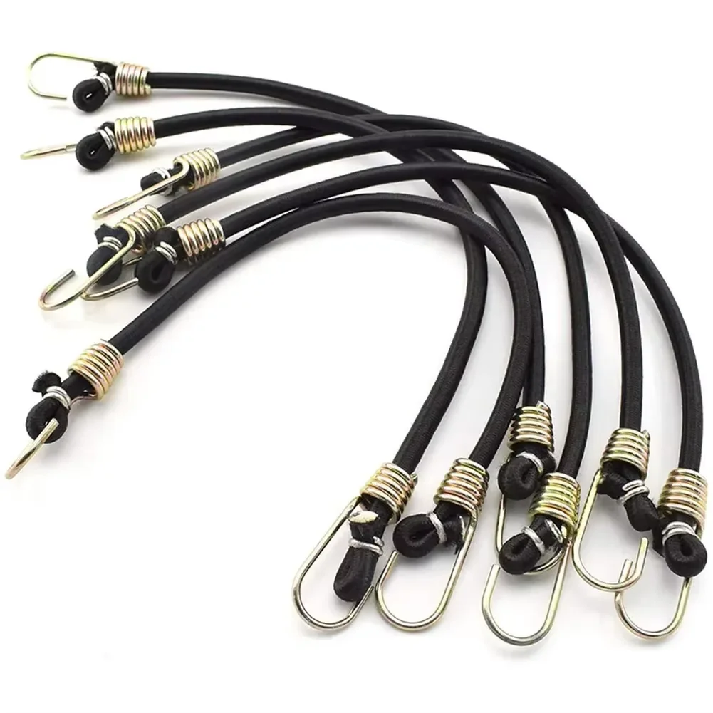 Corde elastiche elastiche resistenti da 10 pezzi con moschettone per bagagli Corde per imballaggio per bagagli da 30 cm Accessori da campeggio