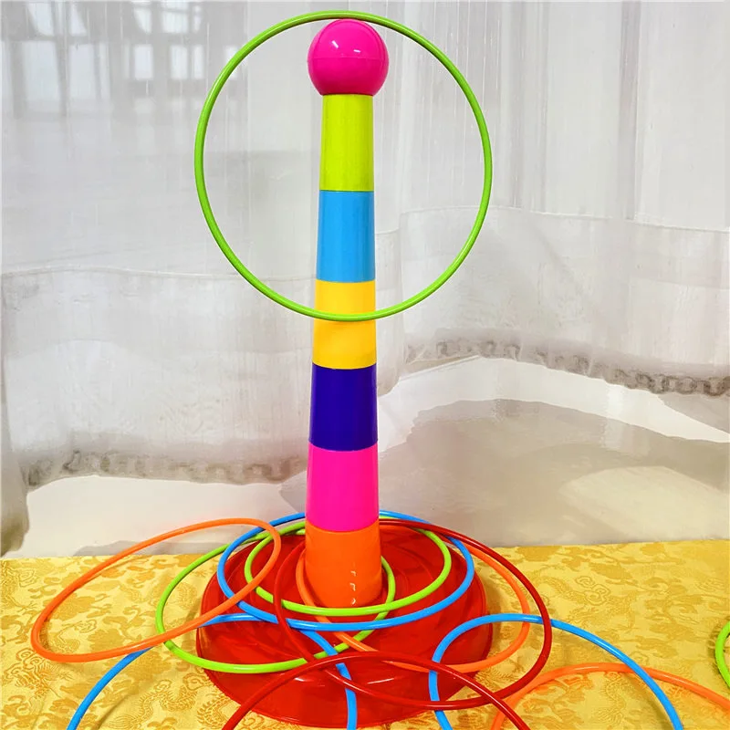เด็กโยนวงกลมเกม Ferrule ซ้อนของเล่นสนุกในร่มกลางแจ้งเด็ก Interactive วงกลมชั้น Early Education ของขวัญ