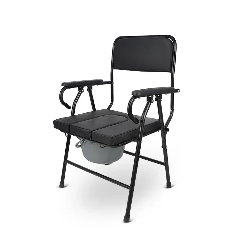 Silla de orinal de fábrica para ancianos, asiento de inodoro plegable y cómodo