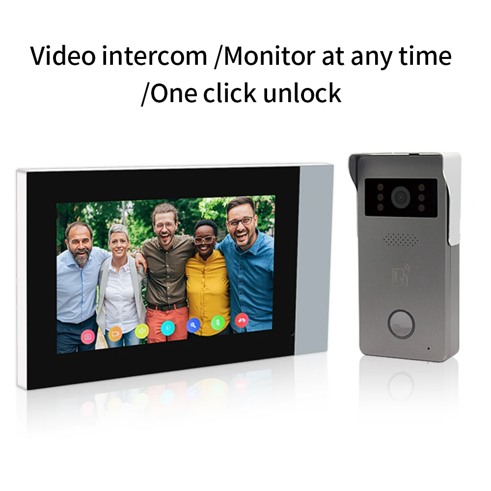 2-draads Smart Tuya Wifi 1080P Video-intercom Video Deurtelefoon Kleurenaanraakscherm Camera Deurbel Deurbeveiliging IP Villa RFID
