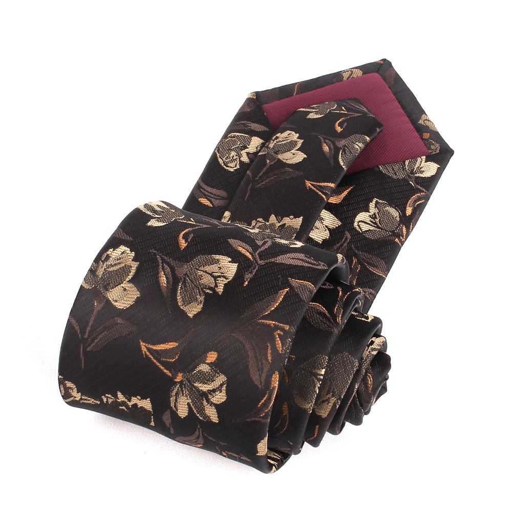 Cravates tissées à fleurs pour hommes et femmes, Styles marron, cravate classique pour fête d'affaires, mariage, cravate florale pour marié, cadeaux