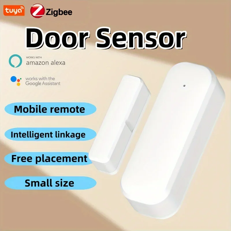 Tuya zigbee porta janela sensor detector de alarme contato magnético monitoramento segurança sem fio funciona com vida inteligente alexa google