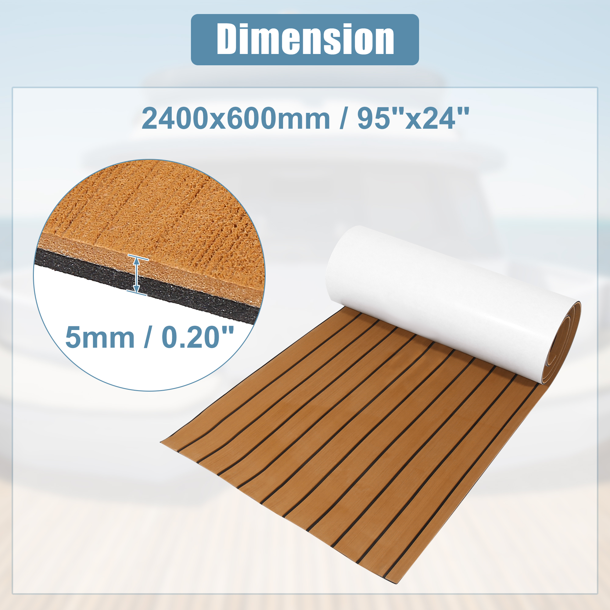 Uxcell 2400x600x5mm 2400x170x6mm 2400x57x6mm eva espuma barco piso de espuma deck de espuma de teca para barcos piso marinho iate de teca
