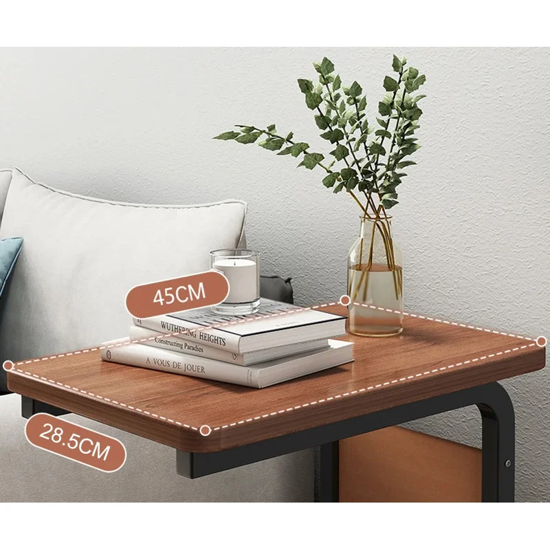 2 Tiers Small Size Corner Table For Couch With Wheels And Bed Modern Style Laptop Table In Living Room Bedroom