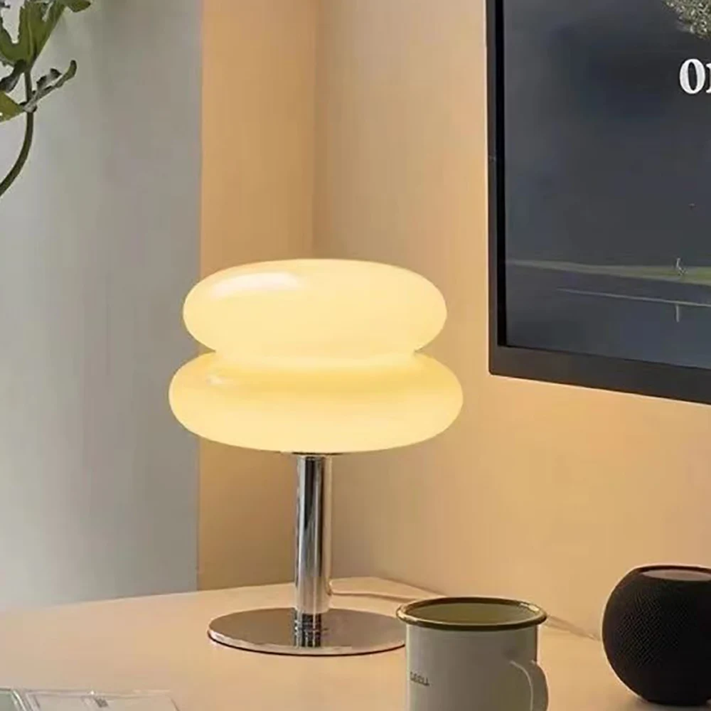 Lámpara de mesa de cristal Macaron, atenuación tricromática, lámparas de ambiente para sala de estar, protección ocular, luz nocturna, decoración para dormitorio de niña