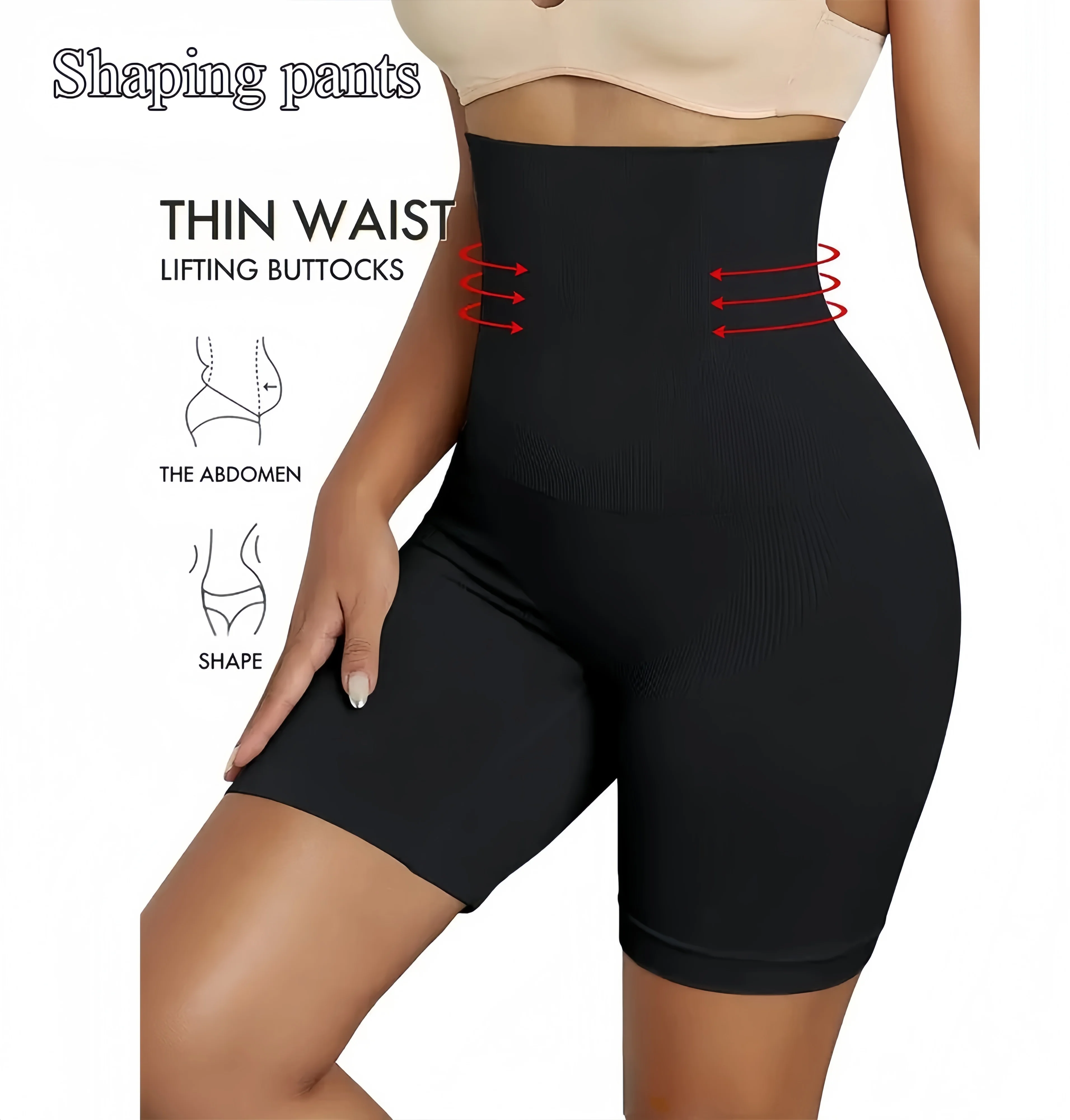 Bragas cortas moldeadoras de cintura alta, pantalones cortos ajustados con Control de barriga y levantamiento de glúteos, ropa interior moldeadora para mujer