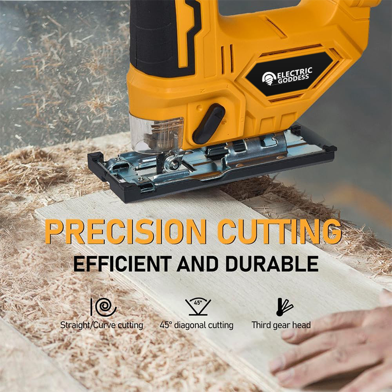 Deusa elétrica 2700rpm serra de gabarito elétrica sem fio 3 engrenagens multi-função ajustável ferramenta para trabalhar madeira para dewalt 20v