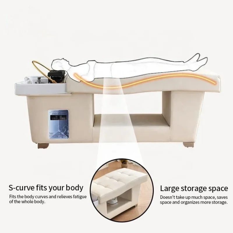 Mesa de massagem XinSheng Cama de massagem com cabeça SPA e salão de fumigação Cama de shampoo para lavagem de cabelo, bem-estar e uso comercial