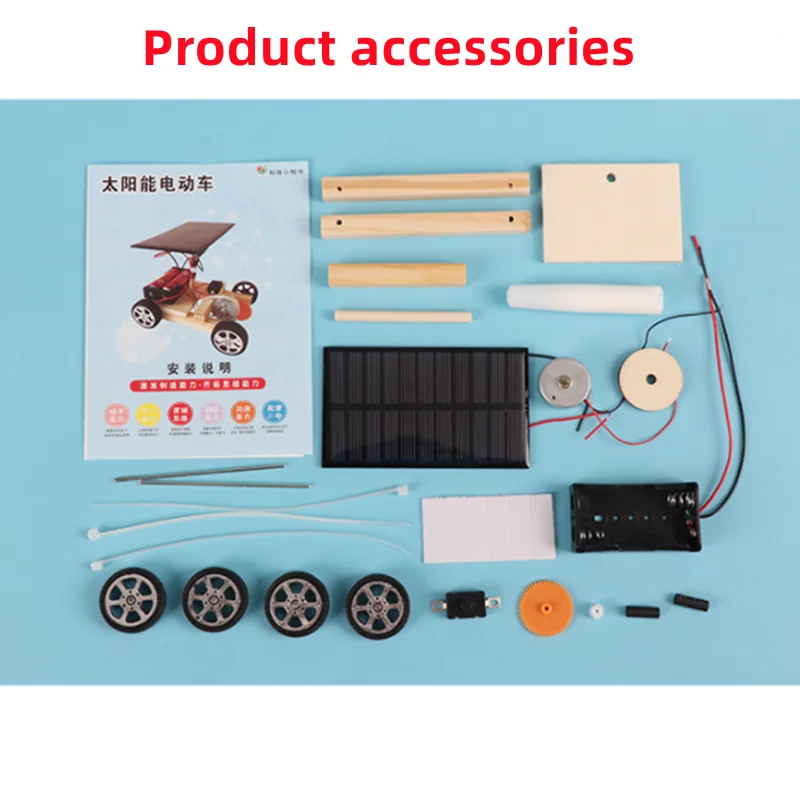 DIY Kids Creative Wooden Puzzle Solar Car Toy Science Experimental Tool Kit Learning Education Games for Kids Teaching Aid Gift