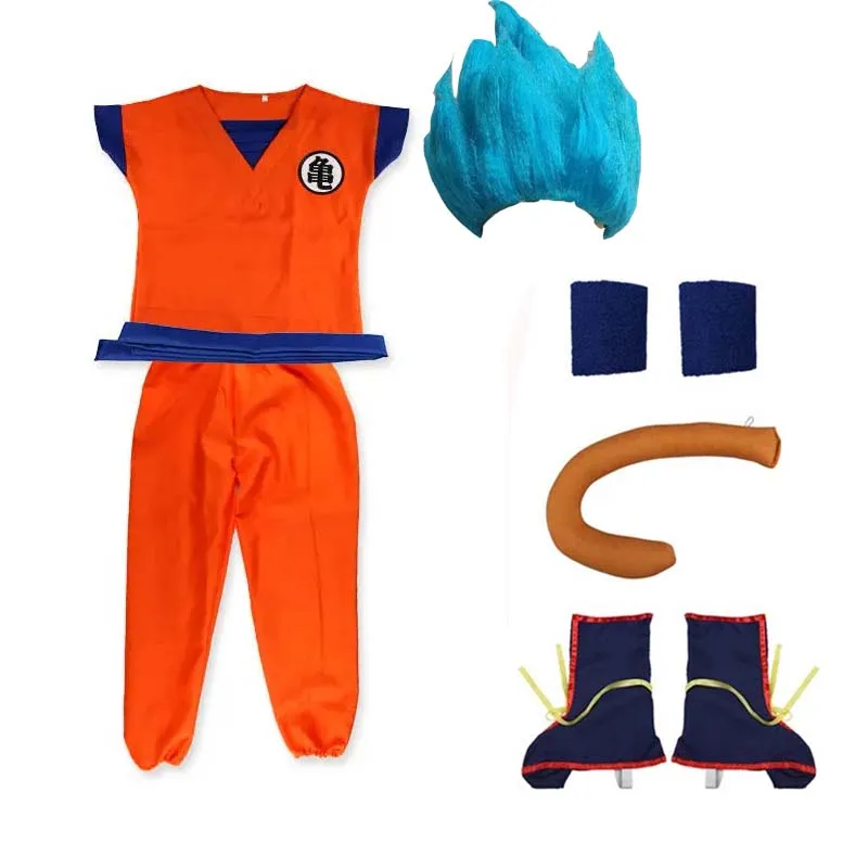 คอสเพลย์อะนิเมะเด็กSon Gokuเครื่องแต่งกายอะนิเมะคอสเพลย์HeroชุดวิกผมCarnivalใหม่