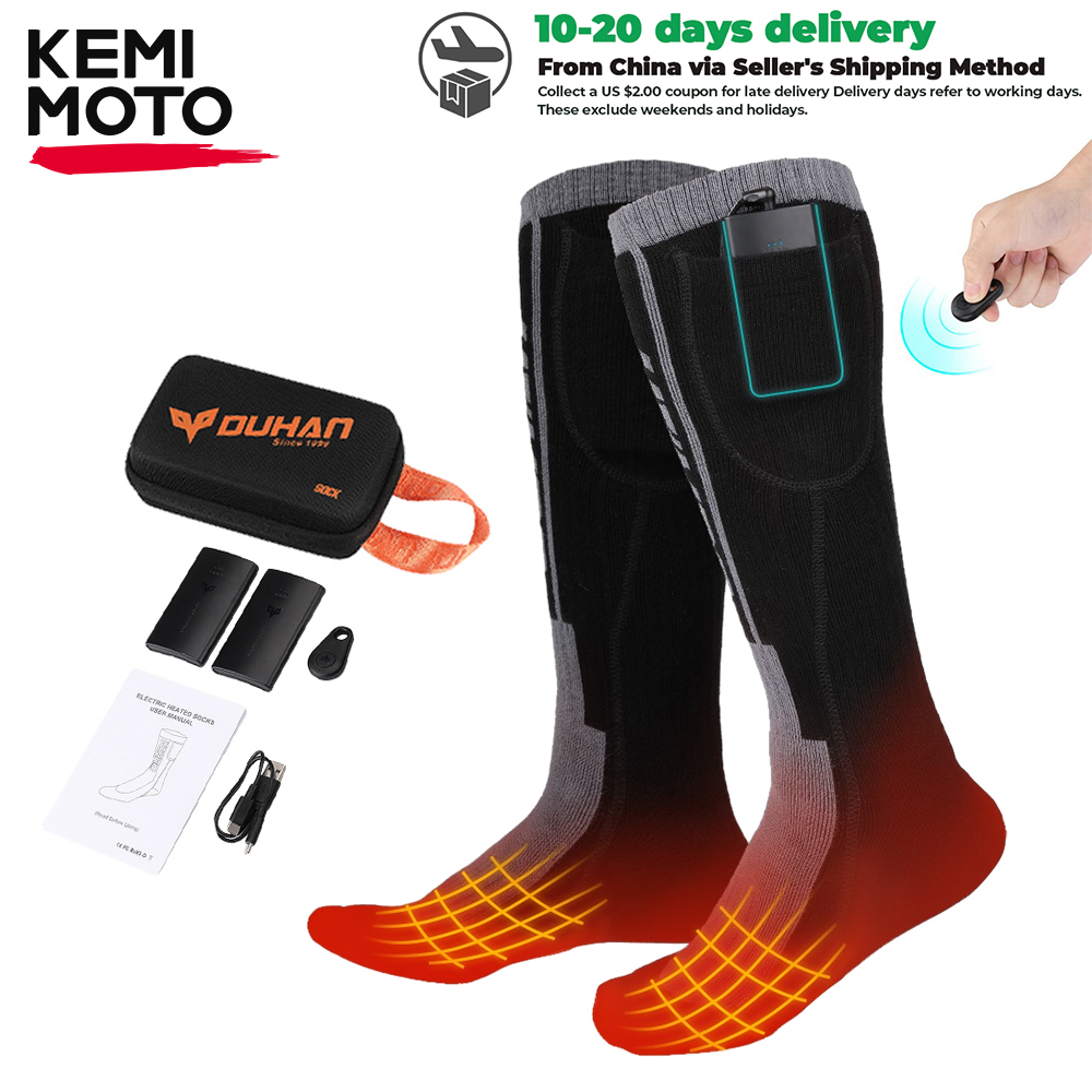 Calcetines Térmicos Control Remoto Motocicleta Calcetines De Calefacción Eléctrica Batería Recargable Invierno Térmico Medias Gruesas Hombres Mujeres Para Esquí Al Aire Libre Pesca Moto De Nieve Motocross