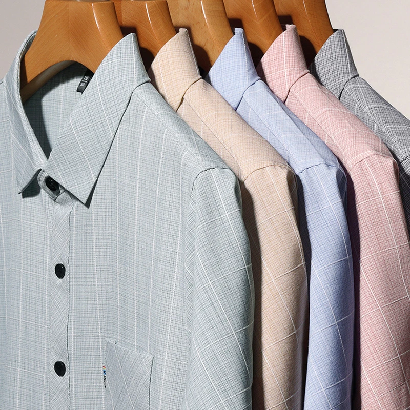 New Men's Business Casual Short Sleeved Printed Shirt with Wrinkle Resistance No Ironing Comfortable All Season Versatile Top